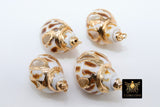 Gold Edge Conch Seashell Charm, Gold Dipped Babylon Shell #951, Cut Out Beach Nautical Ocean Pendants