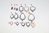 Teardrop Charm Connectors, 2 Pcs Oval Charms Rose Gold or Black Charms and Links for DIY Earrings, Bracelet