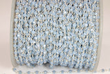 Baby Blue Chalcedony AB Gold Chain, Black or Silver Wire Wrapped Chains CH# 325, 4 mm Beaded Unfinished