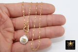 14 K Gold Pearl Cross Necklace, Toggle Front Wrap Layered Greek Evil Eye, Turkish Blue Eye Protection Choker