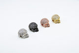 CZ Micro Pave Skull Head Beads, Rose, Gold