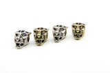 CZ Micro Pave Tiger Head Bead Charm, Leopard Head CZ Eye Panther Cat Heads #914, Antique Copper Gold