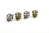 CZ Micro Pave Tiger Head Bead Charm, Leopard Head CZ Eye Panther Cat Heads #914, Antique Copper Gold