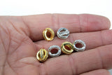 CZ Micro Pave Round Balls, Gold Beads Spacer Focal Beads