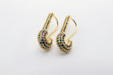 CZ Micro Pave Flamingo Earrings, Gold Rainbow Post Stud Hoops Bird Earrings,Beach Tropical Minimalist Animal Lover Jewelry, Lgbt Pride