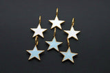 Star Charms and Pendants, Small or Large Gold Starburst Black or Red #2650, Enamel Large Hole Bails