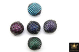 CZ Micro Pave Colored Spacer Beads, Oval Pink Clear Purple Blue Green Flat Egg Bead AG #380, Small Oval CZ Beads