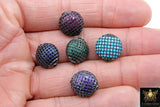 CZ Micro Pave Colored Spacer Beads, Oval Pink Clear Purple Blue Green Flat Egg Bead AG #380, Small Oval CZ Beads