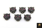 CZ Micro Pave Panther Head Bead Charm, Wakanda Head, AG 41