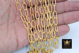 Large Link Chain, 14 mm Rectangle Necklace Chain - CH #275, 22 k Matte Gold plated Bracelet Chunky Oval Cable Chains Soldered Connector