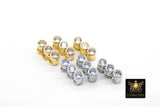 CZ Micro Pave Slider Bar Beads, Gold, Silver Charms Slide