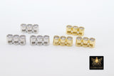 CZ Micro Pave Slider Bar Beads, Gold, Silver Charms Slide