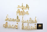 CZ Micro Pave Hope, Dream, Believe Slider Charms,Inspirational Faith Quote Slider Bracelet