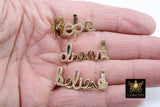 CZ Micro Pave Hope, Dream, Believe Slider Charms,Inspirational Faith Quote Slider Bracelet