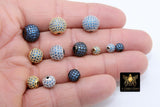 CZ Micro Pave Blue Ball, Gold 6 mm, 8 mm