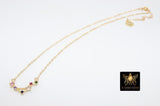 14 k Gold Filled Zodiac Necklace, Rainbow Astrology Thick Cable Choker, Clear Cubic Zirconia