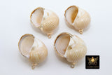 Moon Seashell Charms, Gold Dipped Edge Ocean, Beach Wedding Jewelry Necklace Boho Style