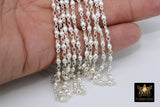 Matte Silver Beaded Chain, Dainty Round Metal Beaded Satellite CH #229, Boho Soldered Matte Gold Links
