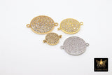 CZ Micro Pave Round Connector, CZ Disc Links #125, Center Connectors Beads AG #270