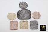 CZ Gold Oval Connector, Two Hole Oval Tags #144, Leather Cord Bracelets