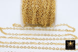 Cable Chain, 4 x 6 mm Double Oval Unfinished Necklace CH #219, 16 k Brushed Gold Dainty Jewelry Chains