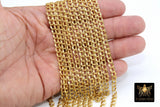 Cable Chain, 4 x 6 mm Double Oval Unfinished Necklace CH #219, 16 k Brushed Gold Dainty Jewelry Chains