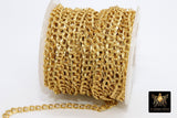 Cable Chain, 4 x 6 mm Double Oval Unfinished Necklace CH #219, 16 k Brushed Gold Dainty Jewelry Chains
