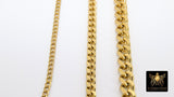 Gold Cuban Curb Chain, 304 Stainless Steel Heavy Flat Chain CH #218, Miami Diamond Cut Oval Jewelry Chains