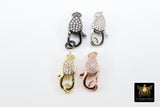 Clear CZ Pave Lobster Claw Clasp, Teardrop Pave Buckle Link Connector #140, 10 x 19 mm Gold