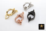 Lobster Clasp, Black Micro Pave CZ Double Sided Claw, Cubic Zirconia Large Jewelry Clip #164