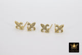 CZ Pave Fleur De Leis Earrings, Tiny Earring Studs, French Quarters Lily