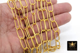 Large Link Chain, 10 x 20 mm Oval Necklace Chain - CH #255, 22 k Gold plated Bracelet Chain *Soldered* Connector Cable Chains