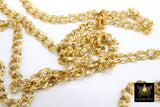 Cable Chain, 4 x 6 mm Double Oval Unfinished Necklace CH #219, 16 k Brushed Gold Dainty Jewelry Chains