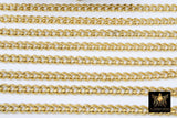 Gold Cuban Curb Chain, 304 Stainless Steel Heavy Flat Miami Diamond Cut Oval Jewelry Chains CH #217, By the Yard