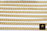 Gold Cuban Curb Chain, 304 Stainless Steel Heavy Flat Miami Diamond Cut Oval Jewelry Chains CH #217, By the Yard