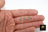 Tiny Cross Charm, 3 Pcs Blue Turquoise CZ Paved Micro Mini Crosses for Chain Dangles #276