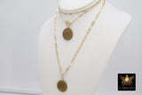 Coin Necklace, Medallion 14 K Gold Toggle Double Wrap Lion Tiger Choker, Queen Elizabeth Rectangle Chain