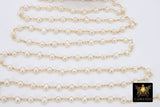Natural Pearl Chain, Freshwater Beaded Chain CH# 539, Gold Wire Wrapped