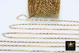 Stainless Steel Chain, Silver Steel 4 mm Rectangle Box Chains CH #137, Unfinished Gold