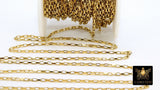Stainless Steel Chain, Silver Steel 4 mm Rectangle Box Chains CH #137, Unfinished Gold