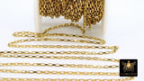 Stainless Steel Chain, Silver Steel 4 mm Rectangle Box Chains CH #137, Unfinished Gold