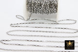 Stainless Steel Chain, Silver Steel 4 mm Rectangle Box Chains CH #137, Unfinished Gold