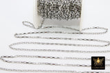 Stainless Steel Chain, Silver Steel 4 mm Rectangle Box Chains CH #137, Unfinished Gold