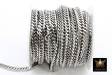 Stainless Steel Chain, 304 Silver Flat Curb Chains, 8 mm Unfinished Diamond Cut Cable Necklace Chains