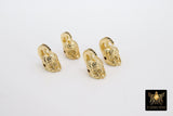 CZ Micro Pave Spartan Shaped Beads, Gold and Black Gladiator Helmet Spacer Beads