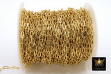 Paperclip Rectangle Chain, Unfinished Gold Oval Dainty Chains CH #111, Elongated Cable