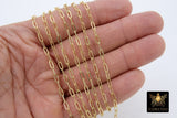 Paperclip Rectangle Chain, Unfinished Gold Oval Dainty Chains CH #111, Elongated Cable