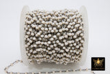 Light Cream Chain, 4 mm Gunmetal Black Wire Wrapped CH #301, Beige AB Crystal Beads