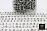 Gunmetal Black Crystal Rosary Chain, 6 mm Silver Wire Wrapped Crystal Beads CH #402, Unfinished Jewelry Chains Bulk