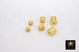 Brushed Gold Drum Beads, 6 mm 8 mm 10 mm Barrel Bead #3130, Long Round Cylinder
